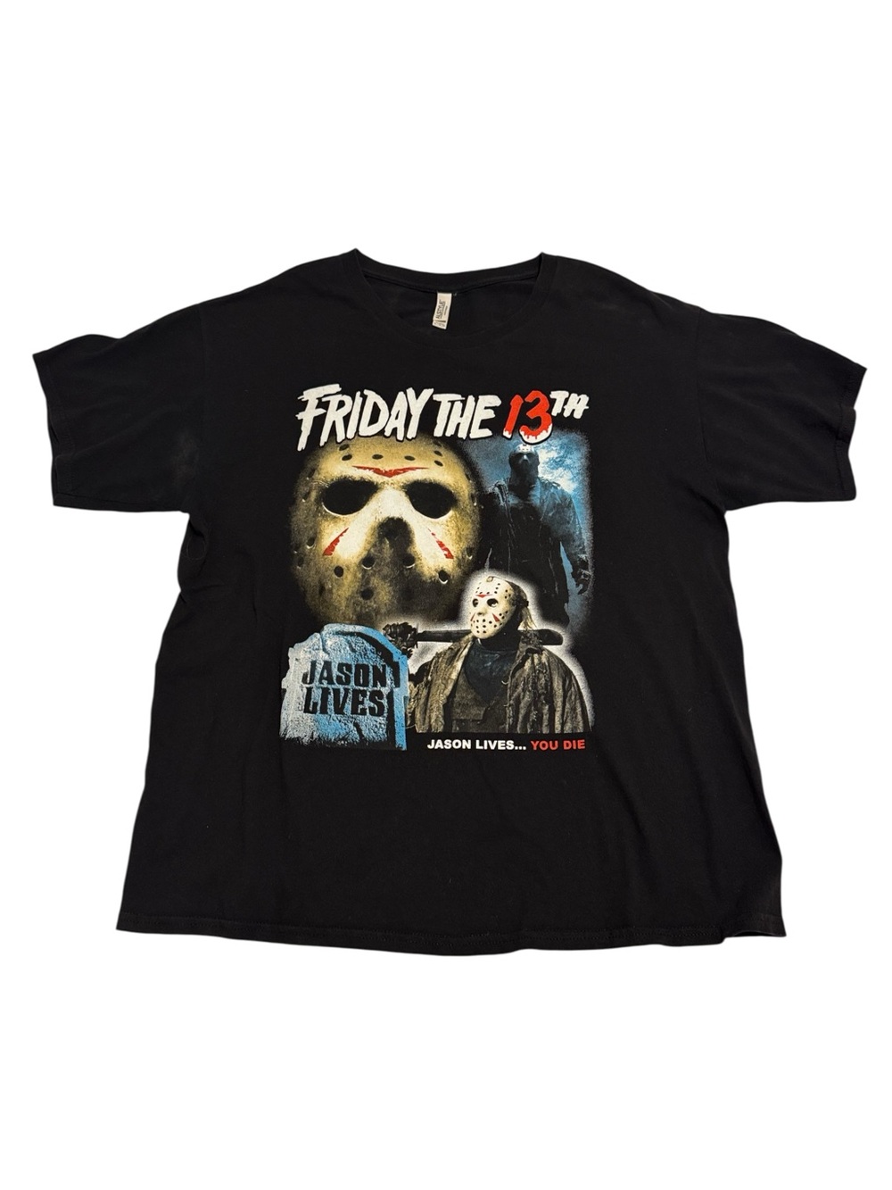 Alstyle Black Friday the 13th Jason Lives Halloween Black Tee Men's XL
